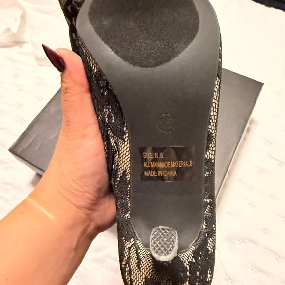 Lulu's Black Floral Heeled Boots - Picture 3 of 5